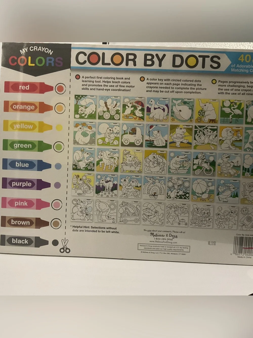 Melissa & Doug Color By Dots 40 Coloring Pages Early Childhood Activity Pad